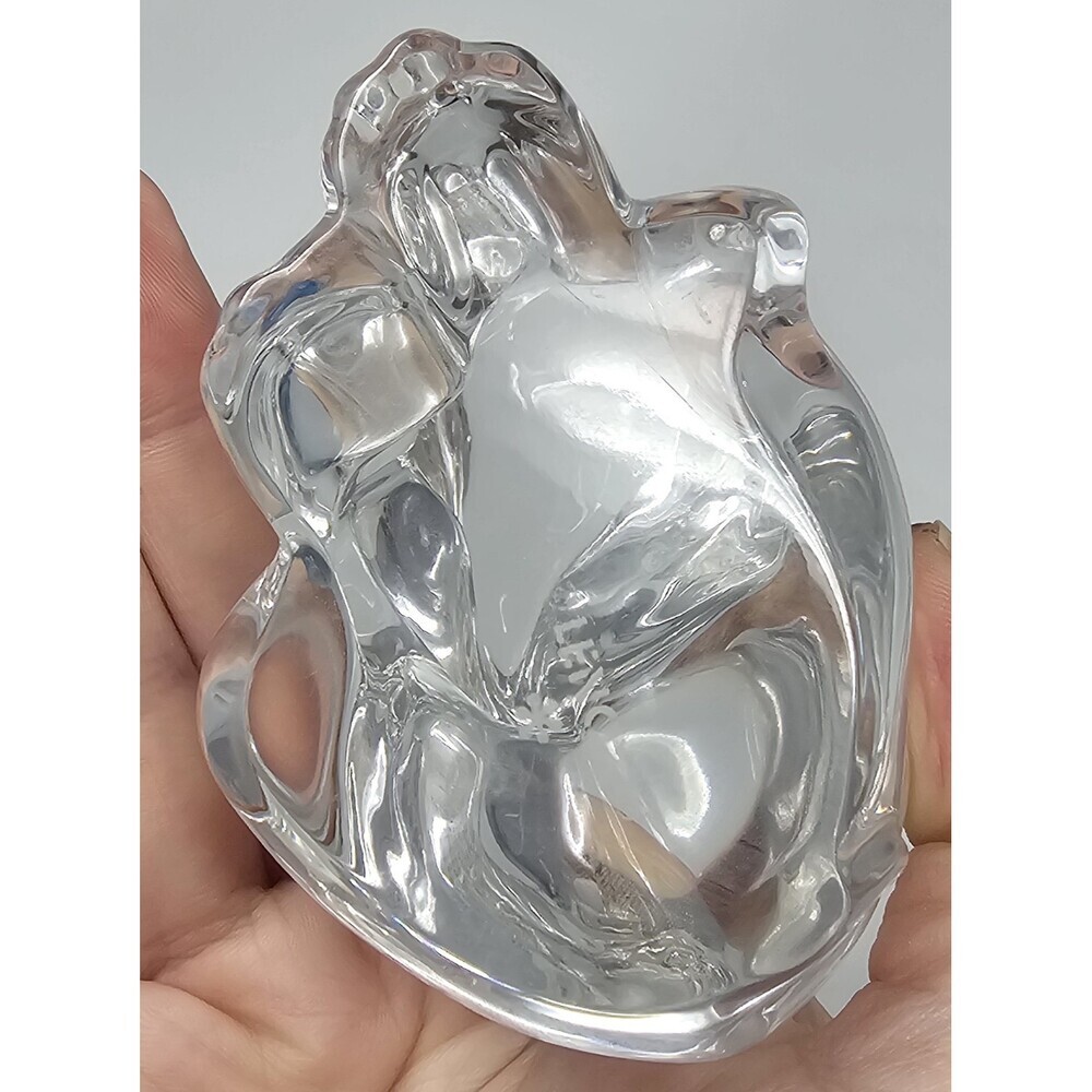 Lenox Fine Crystal Sitting Elephant Figure Paperweight 4" Trunk Up  Germany Vtg - Picture 6 of 8